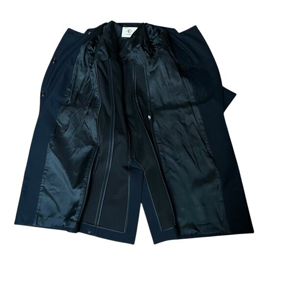 CERRUTI Trench Coat Snaps and Button Front Closure Size 40 Small US Long Sleeves - Picture 10 of 11